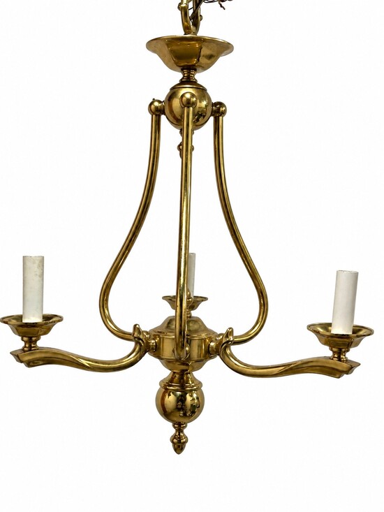 H.A. Framburg Other - H.A. Framburg 3-Light Brass Dutch Style Dining Chandelier Candle Style Fixture